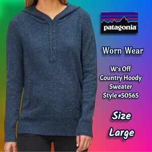 Patagonia Worn Wear W's Off Country Hoody Style #50565 Navy Blue Size Large